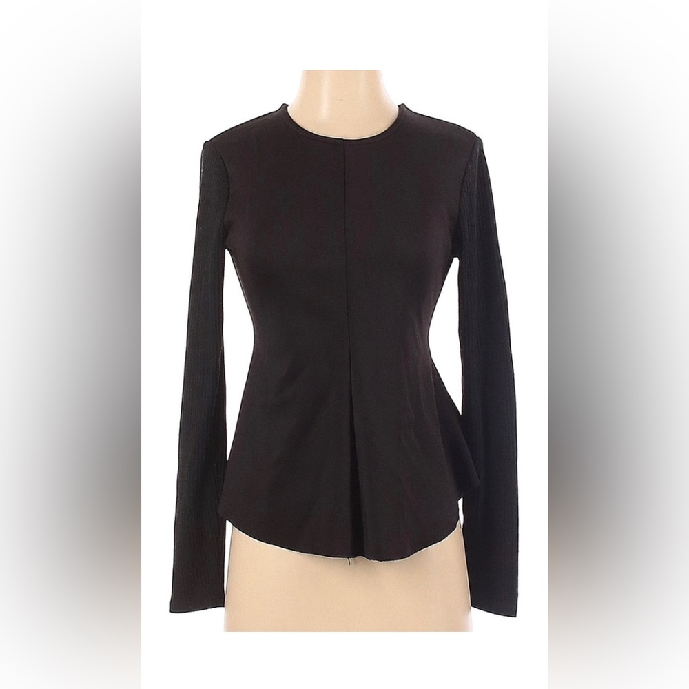 Silence + noise knit top neoprene sweater black